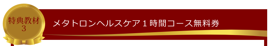 特典教材3:メタトロンヘルスケア1時間コース無料券